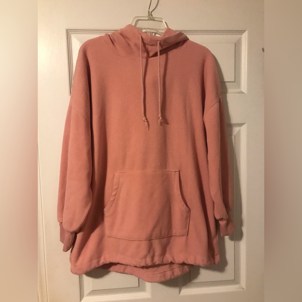 Old Navy Hooded Fleece Long Sleeve Pullover Blush Pink Womens Medium